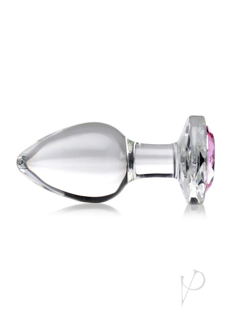 Booty Sparks Pink Gem Glass Plug Lg