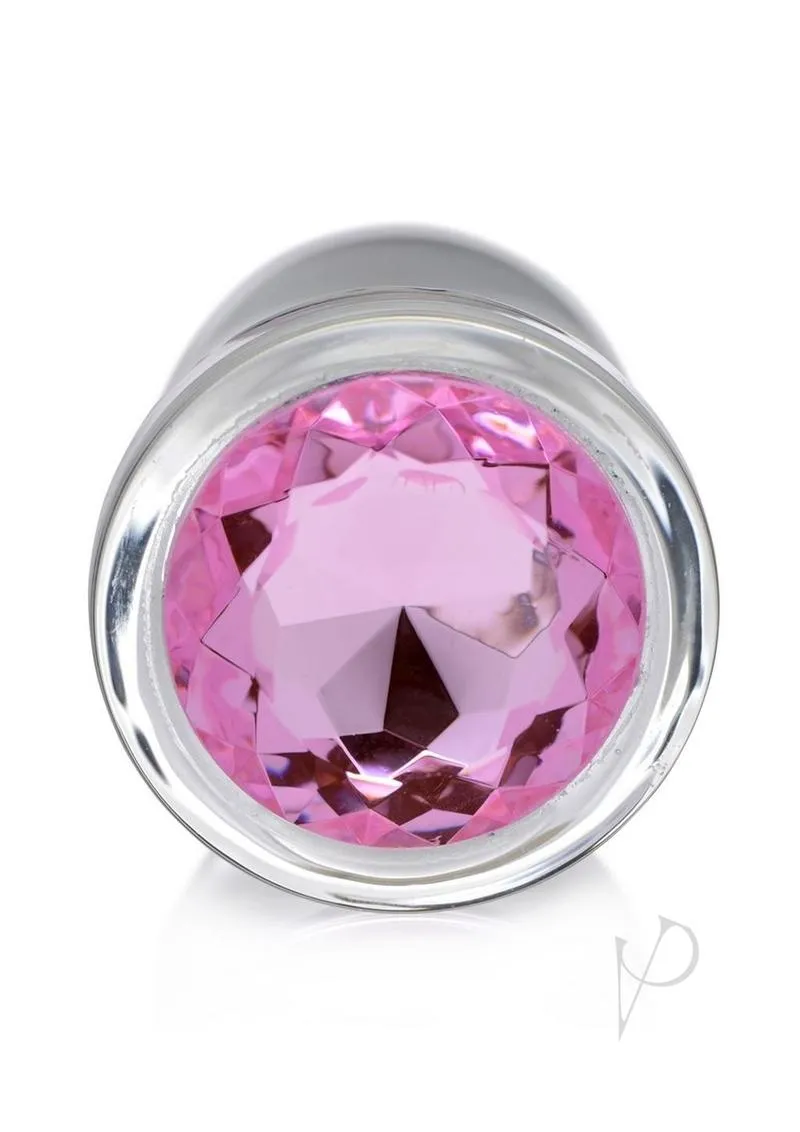 Booty Sparks Pink Gem Glass Plug Lg