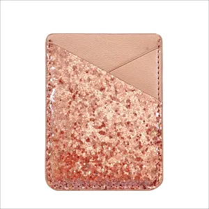 Card Pocket in Rose Gold Glitter