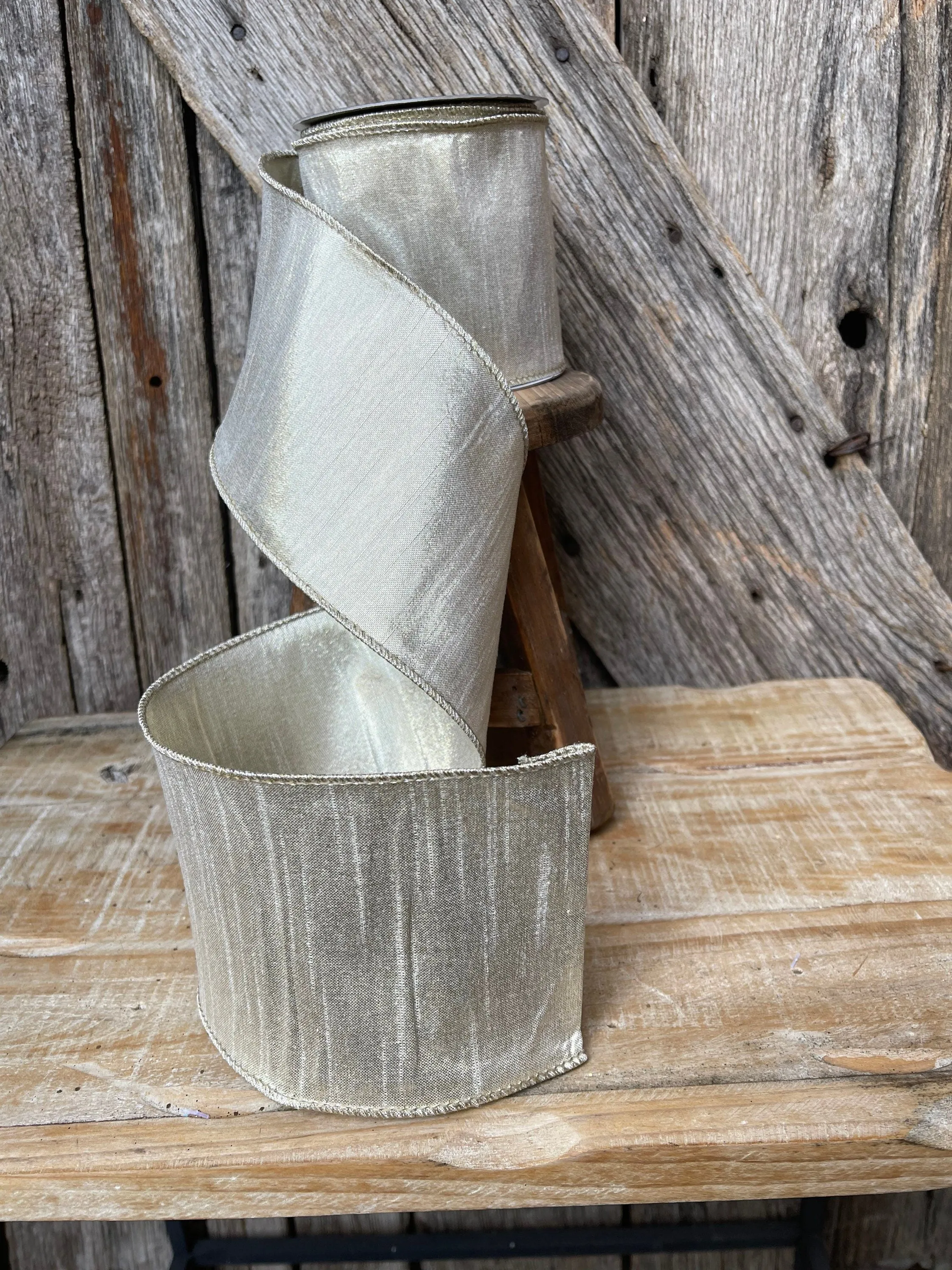 Champagne Gold Ribbon, Platinum Gold metallic ribbon