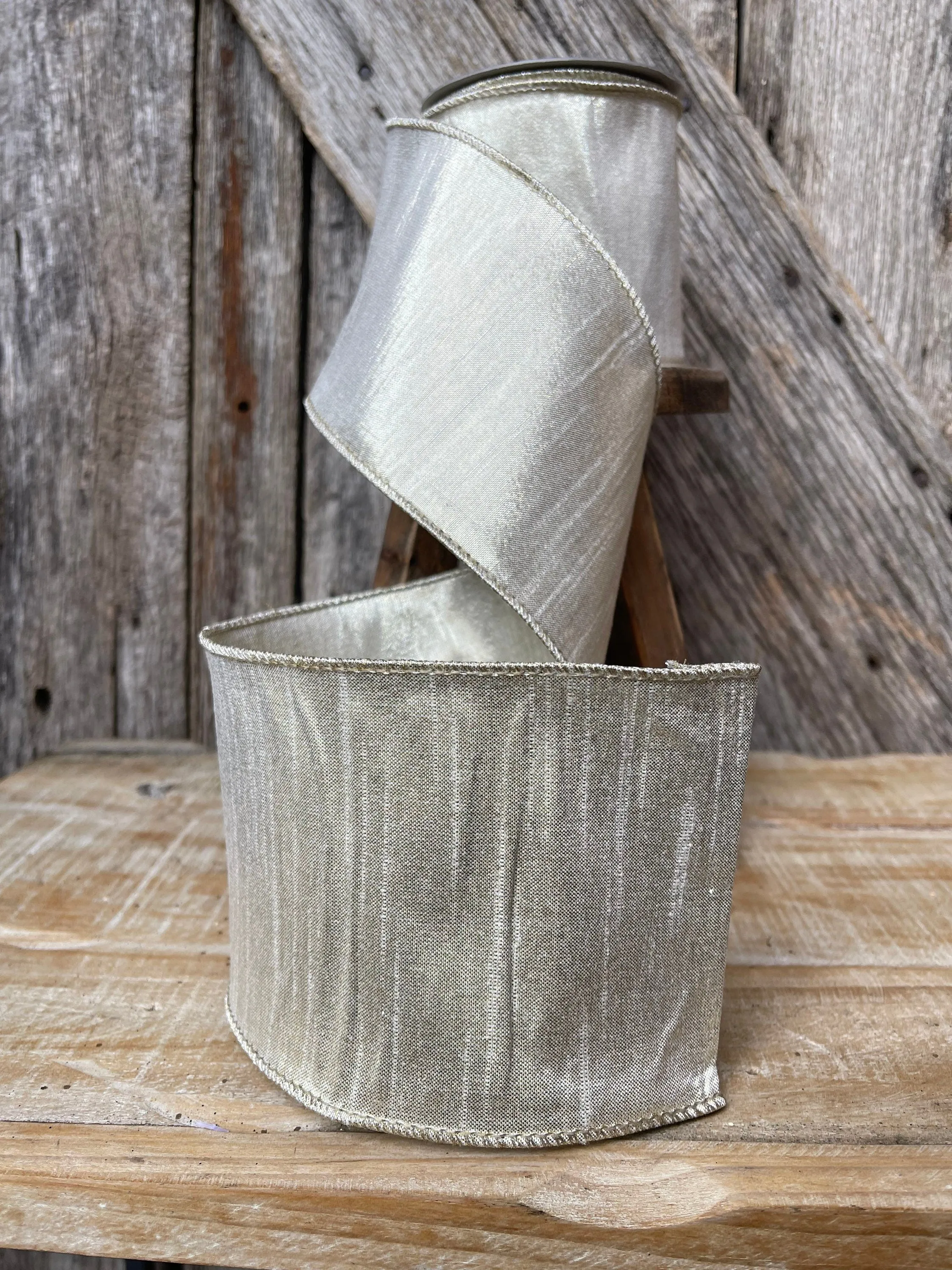 Champagne Gold Ribbon, Platinum Gold metallic ribbon