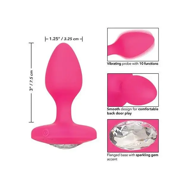 Cheeky Gems Medium Rechargeable Vibrating Probe - Pink