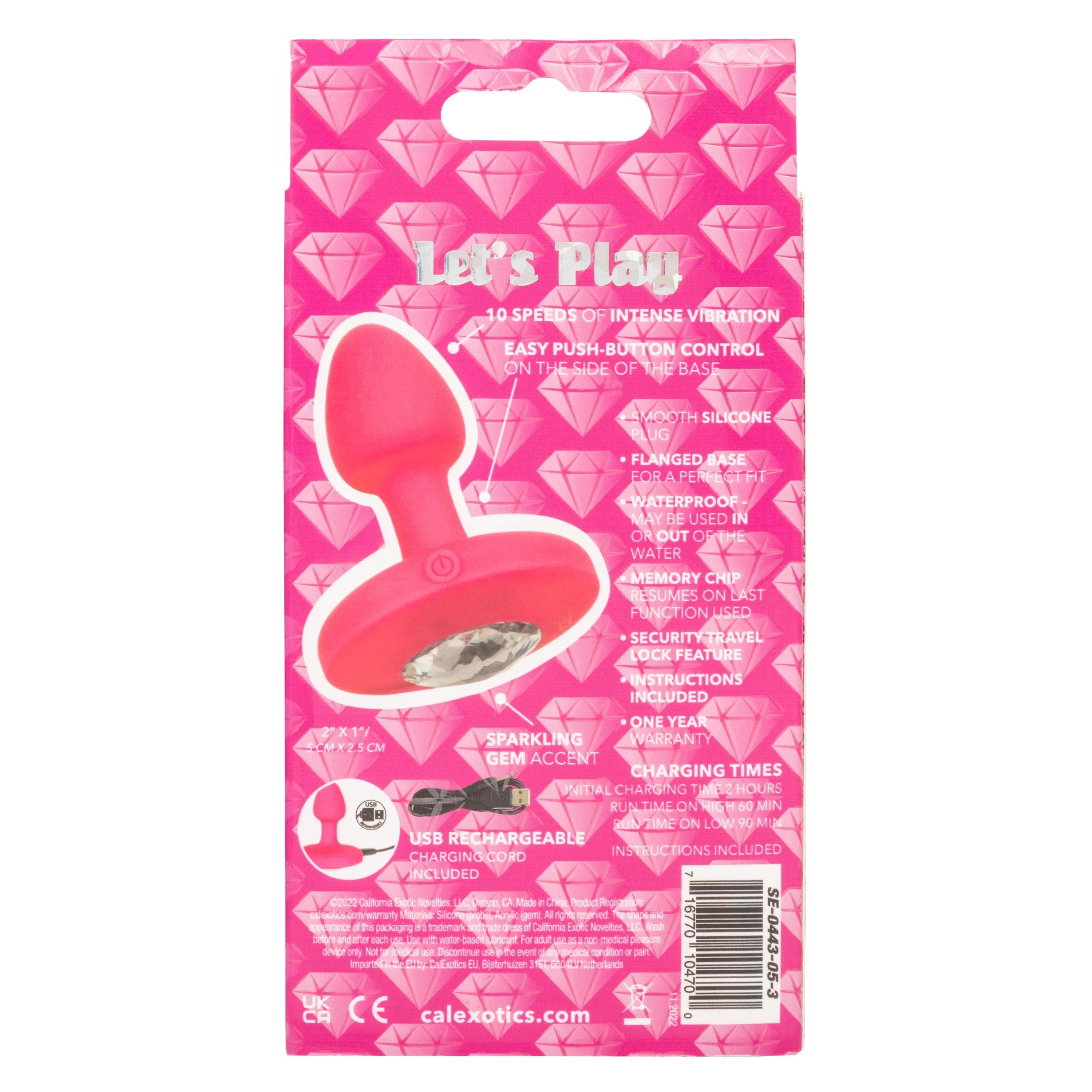 Cheeky Gems - Small Rechargeable Vibrating Probe - Pink