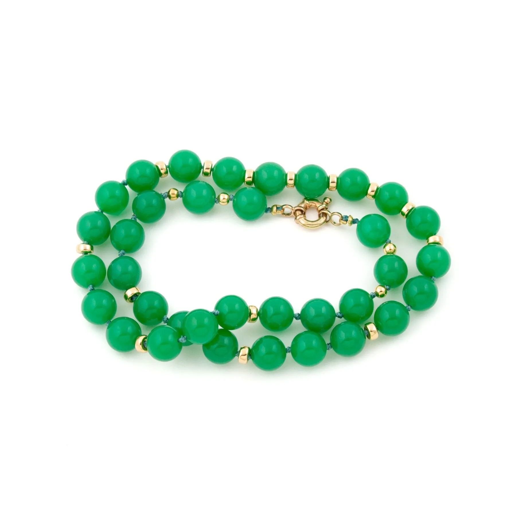 Chrysoprase x Gold Beaded Necklace