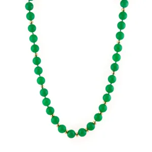 Chrysoprase x Gold Beaded Necklace