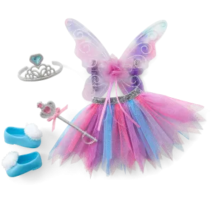 Colorful Butterfly Skirt & Wings Accessory Set for WellieWishers™ Dolls