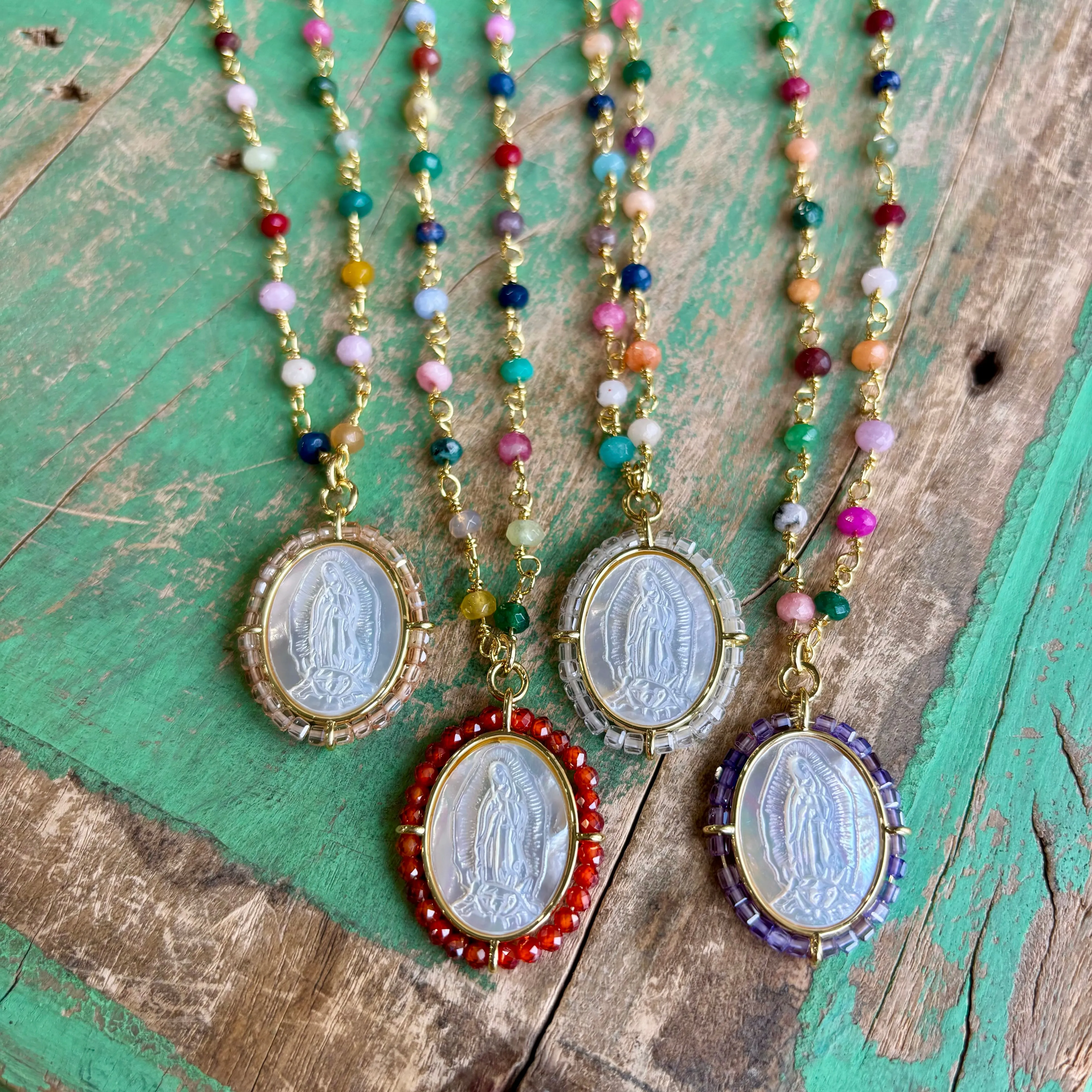 Colorful Mother of Pearl Beaded Necklace