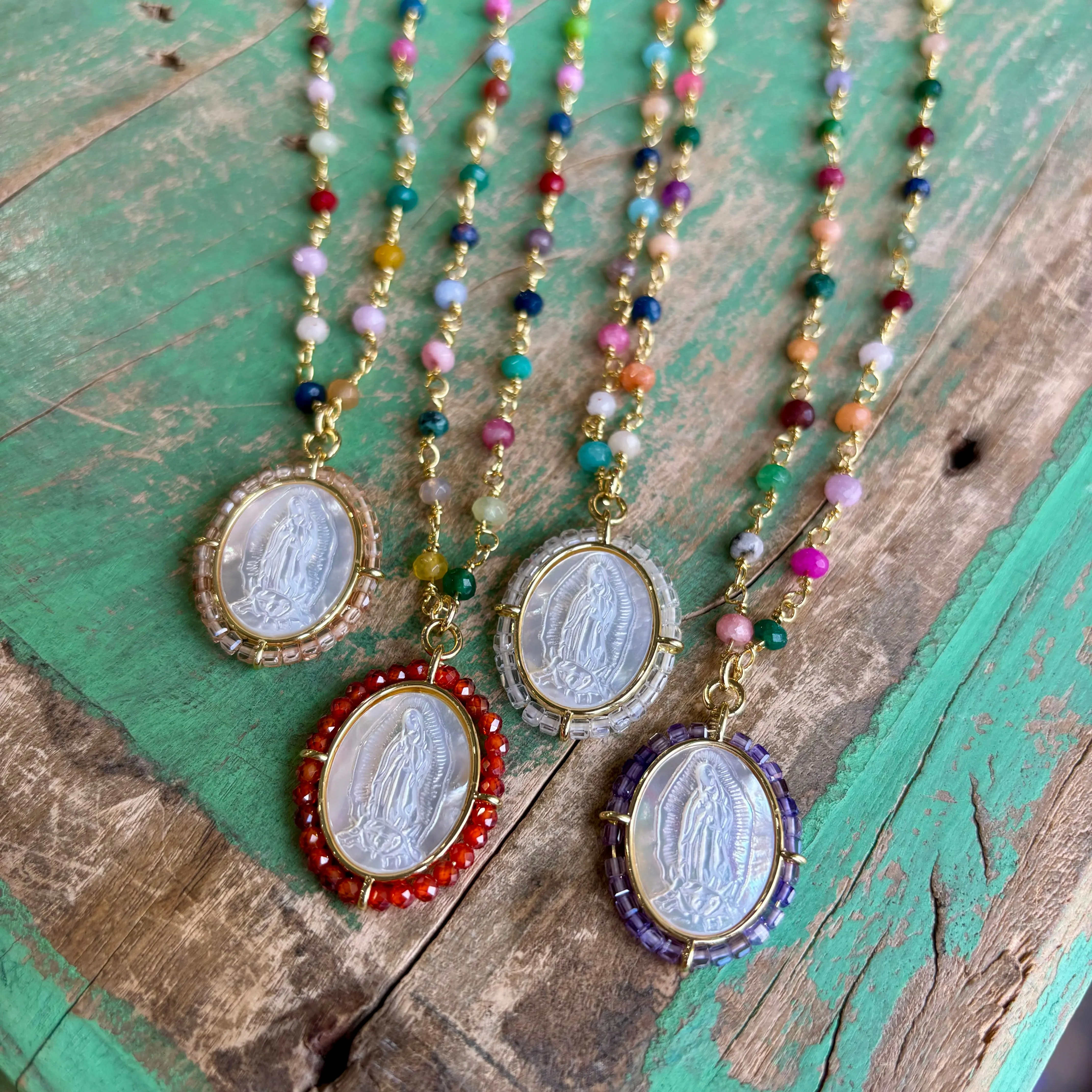 Colorful Mother of Pearl Beaded Necklace
