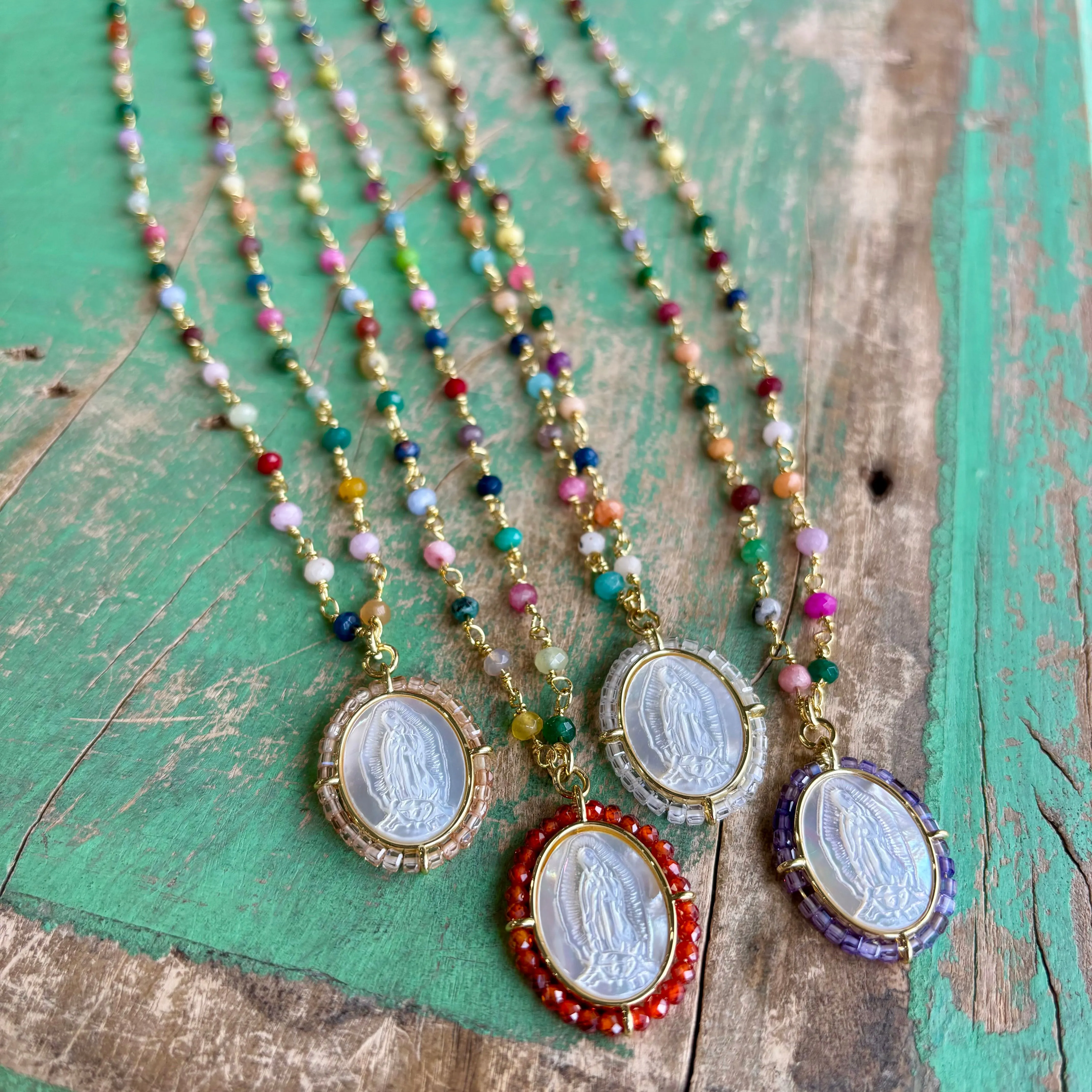 Colorful Mother of Pearl Beaded Necklace