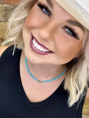 Crockett Turquoise Beaded Short Necklace
