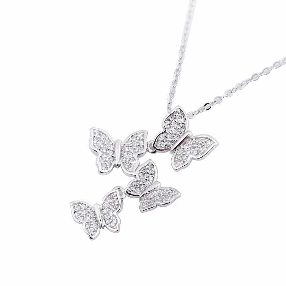 Crystal Butterfly Butterfly Necklace Love pendant -Bridesmaid Gift