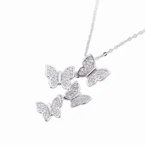Crystal Butterfly Butterfly Necklace Love pendant -Bridesmaid Gift