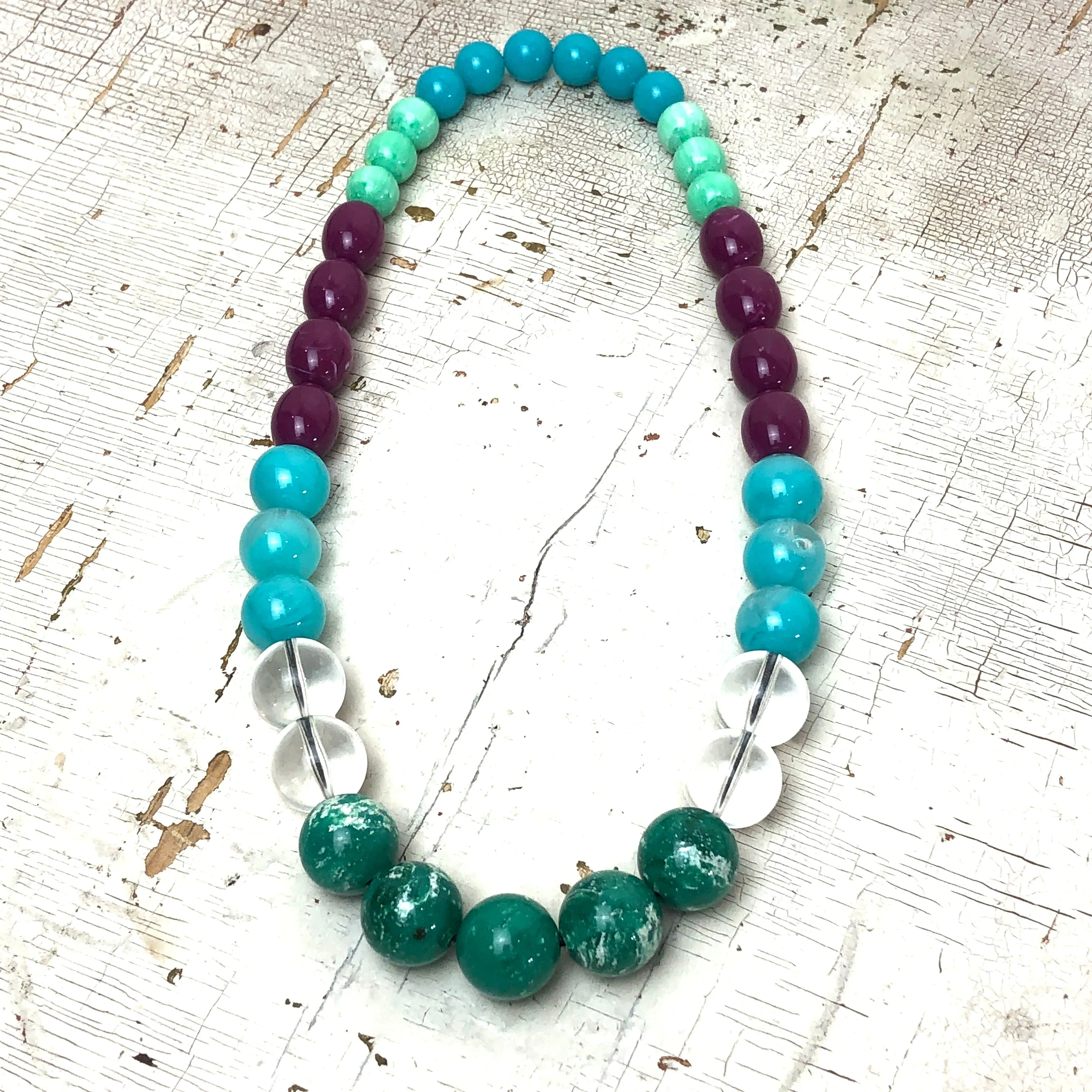 Crystals & Gems Stretch Bauble Necklace - Midi