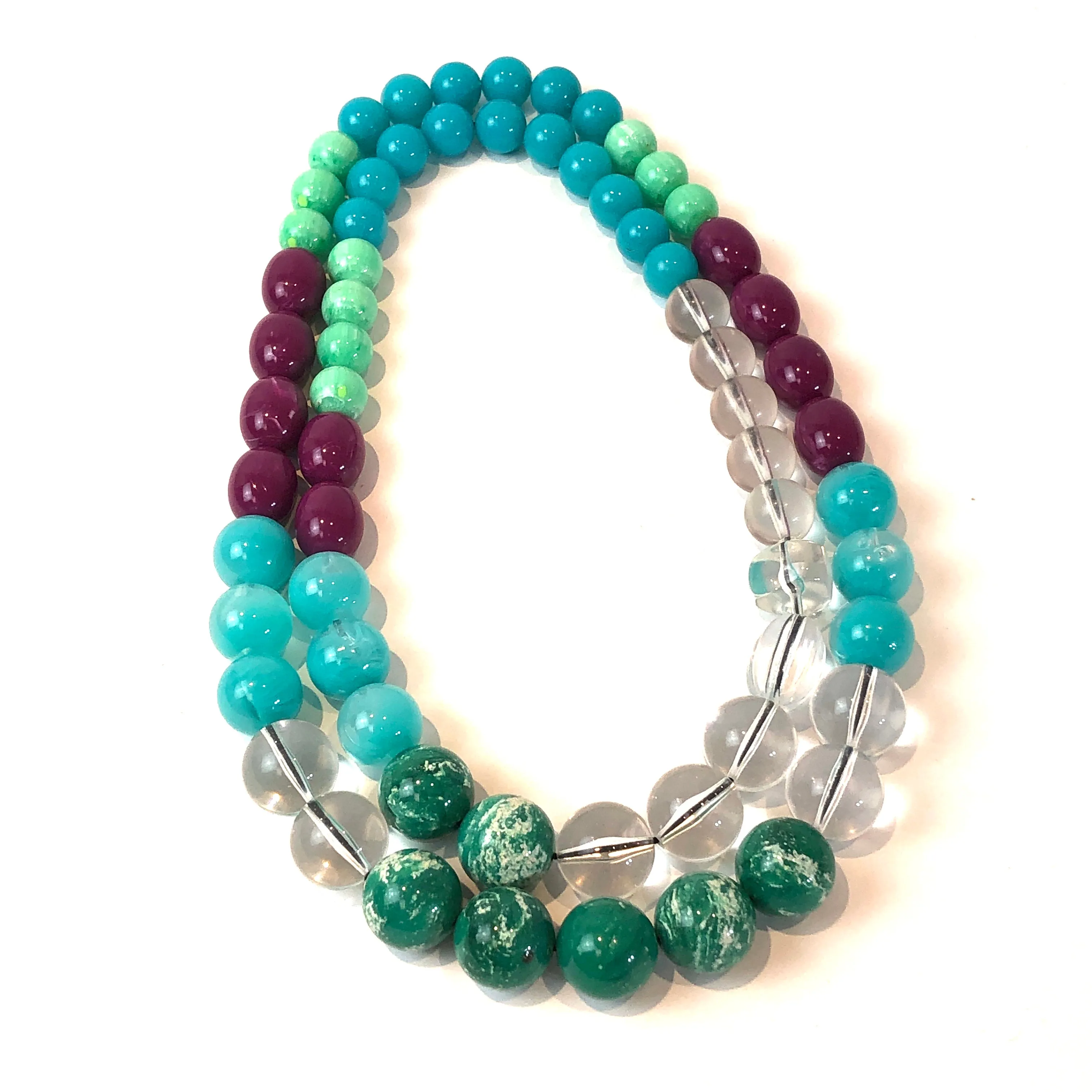 Crystals & Gems Stretch Bauble Necklace - Midi