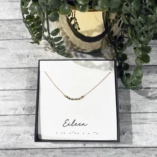 Customizable Mixed Metal Morse Gold Necklace (ROSE GOLD, GOLD or SILVER