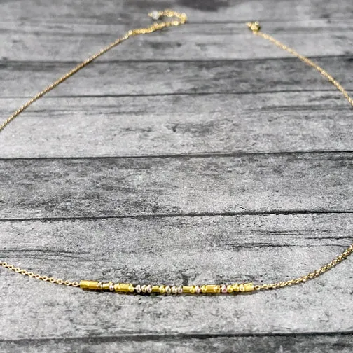 Customizable Mixed Metal Morse Gold Necklace (ROSE GOLD, GOLD or SILVER