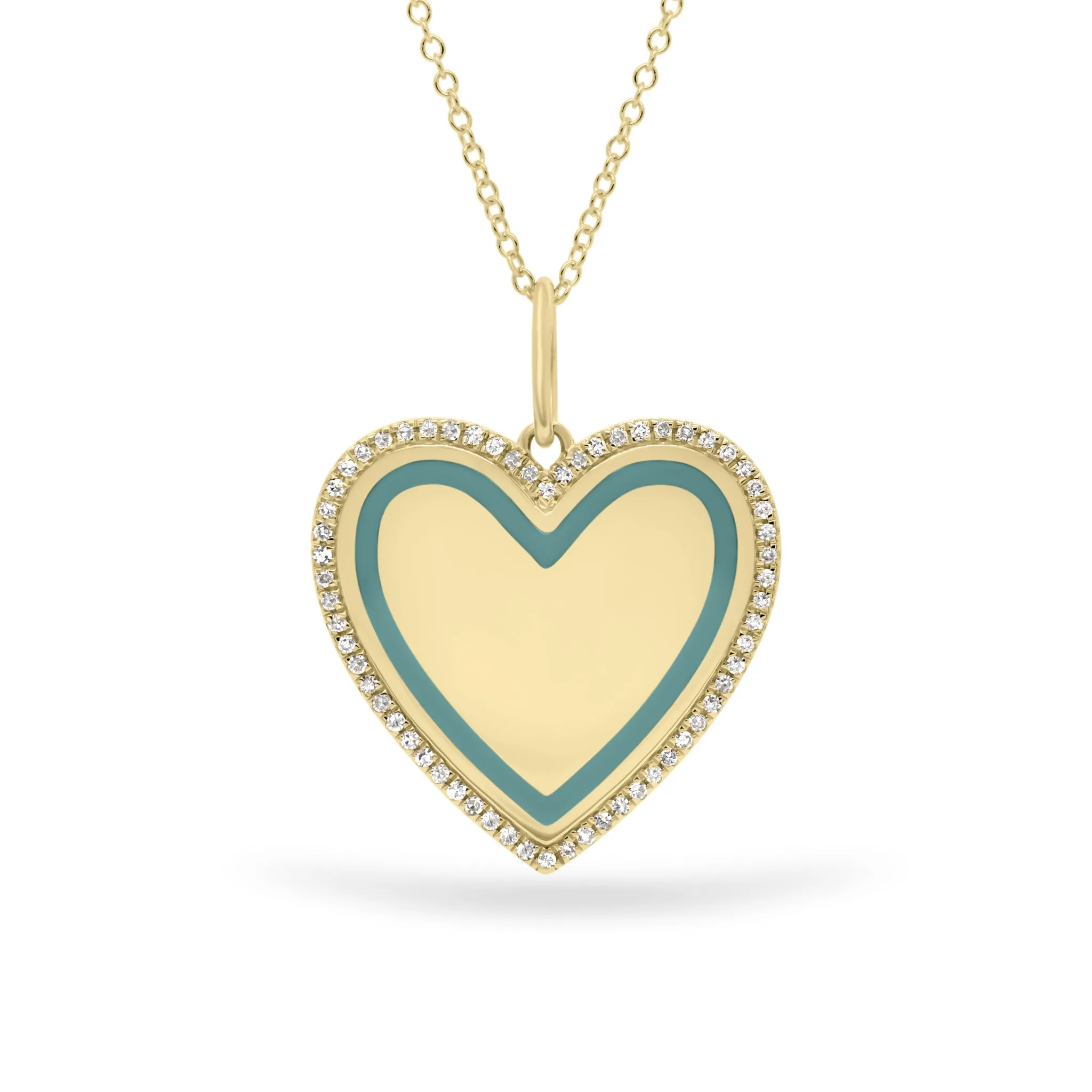 Diamond & Enamel Heart Pendant