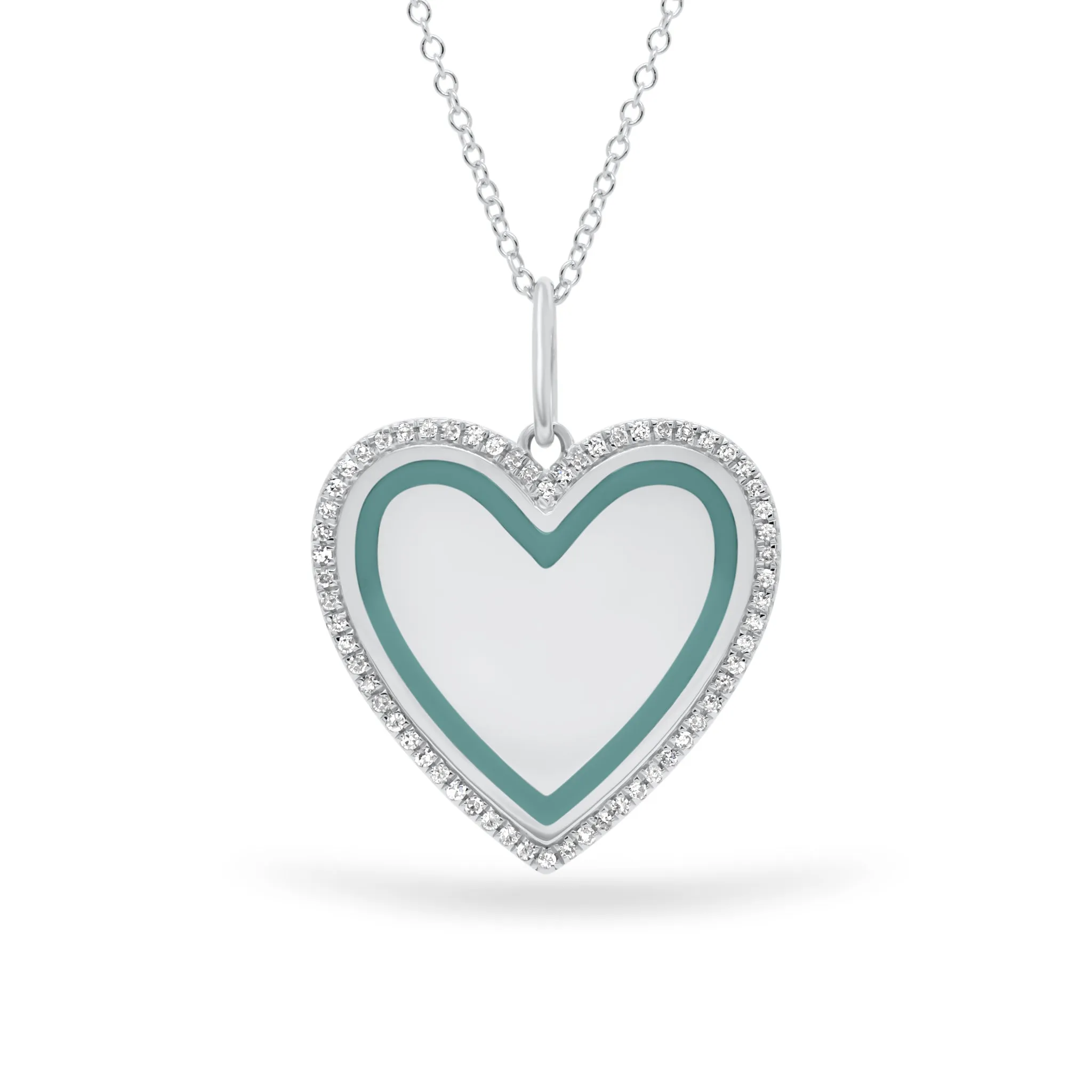 Diamond & Enamel Heart Pendant