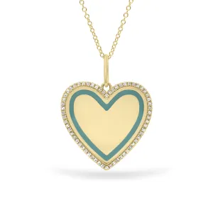 Diamond & Enamel Heart Pendant