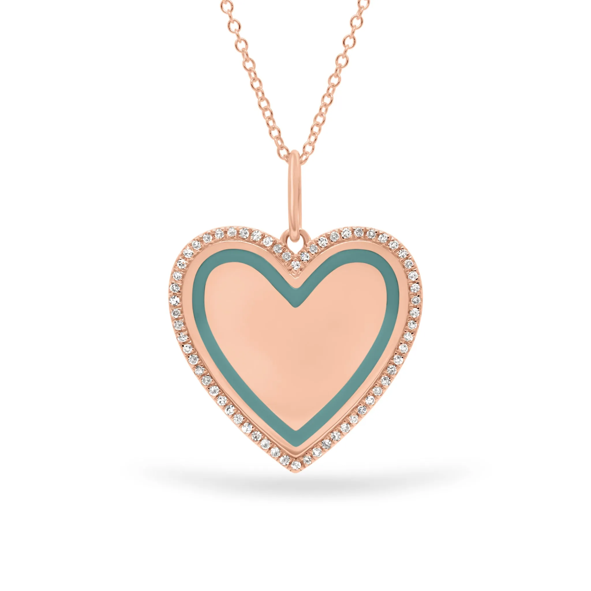 Diamond & Enamel Heart Pendant