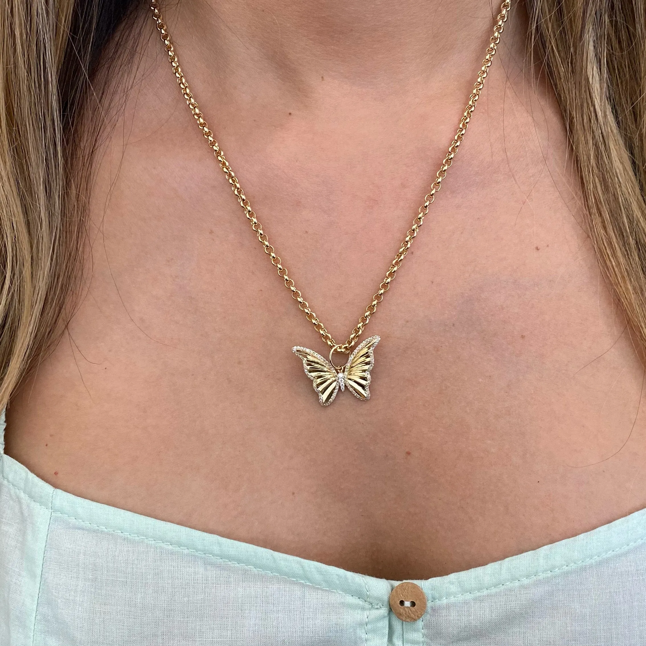 Diamond Butterfly Pendant