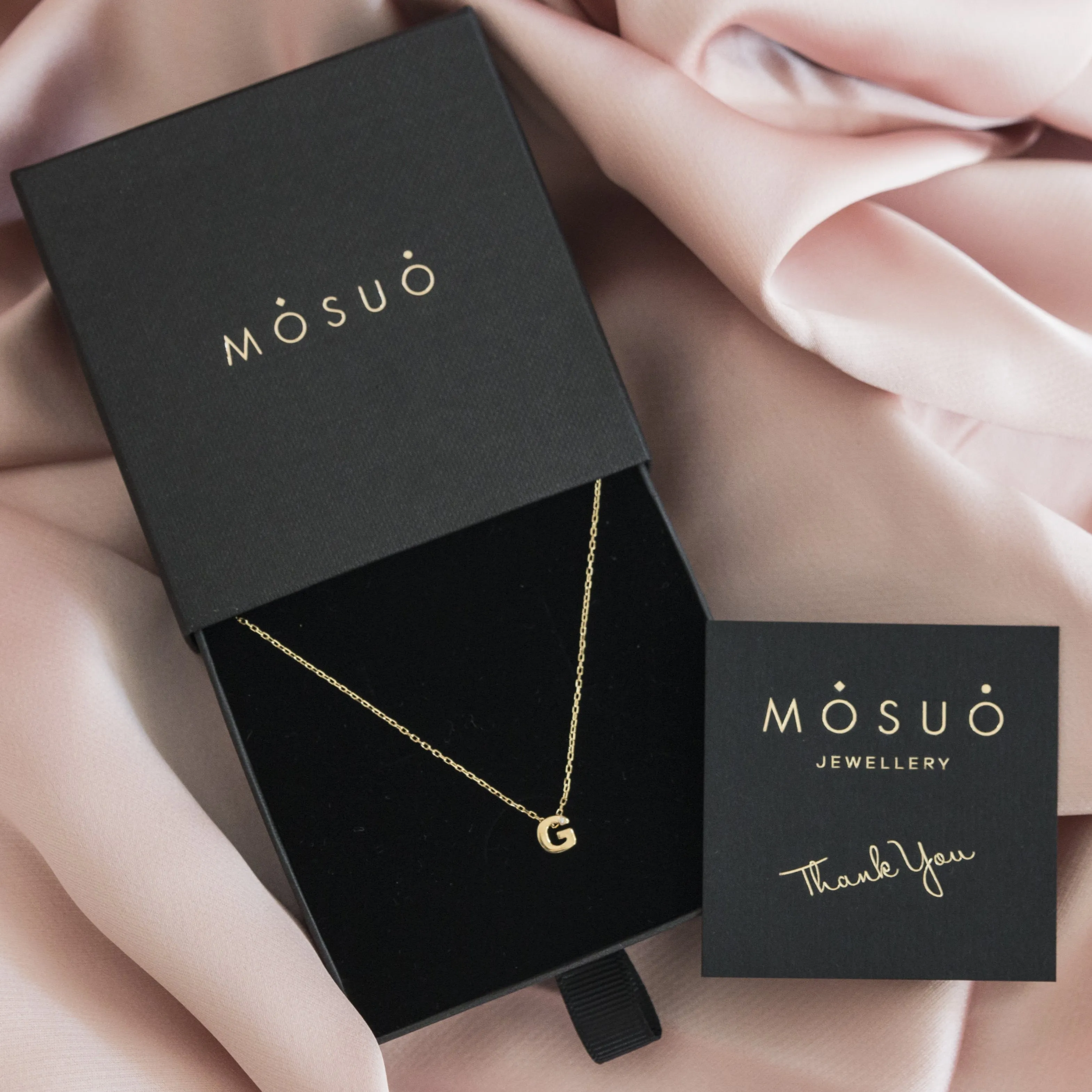 Diamond Letter Necklace "G" - 18 karat gold vermeil on sterling silver, diamond 0.01 carat
