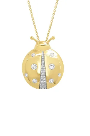 Diamond Mama Ladybug Necklace