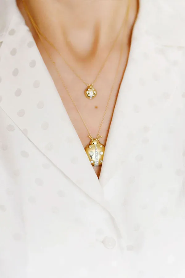 Diamond Mama Ladybug Necklace
