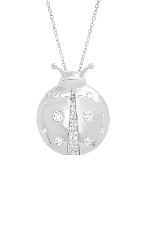 Diamond Mama Ladybug Necklace