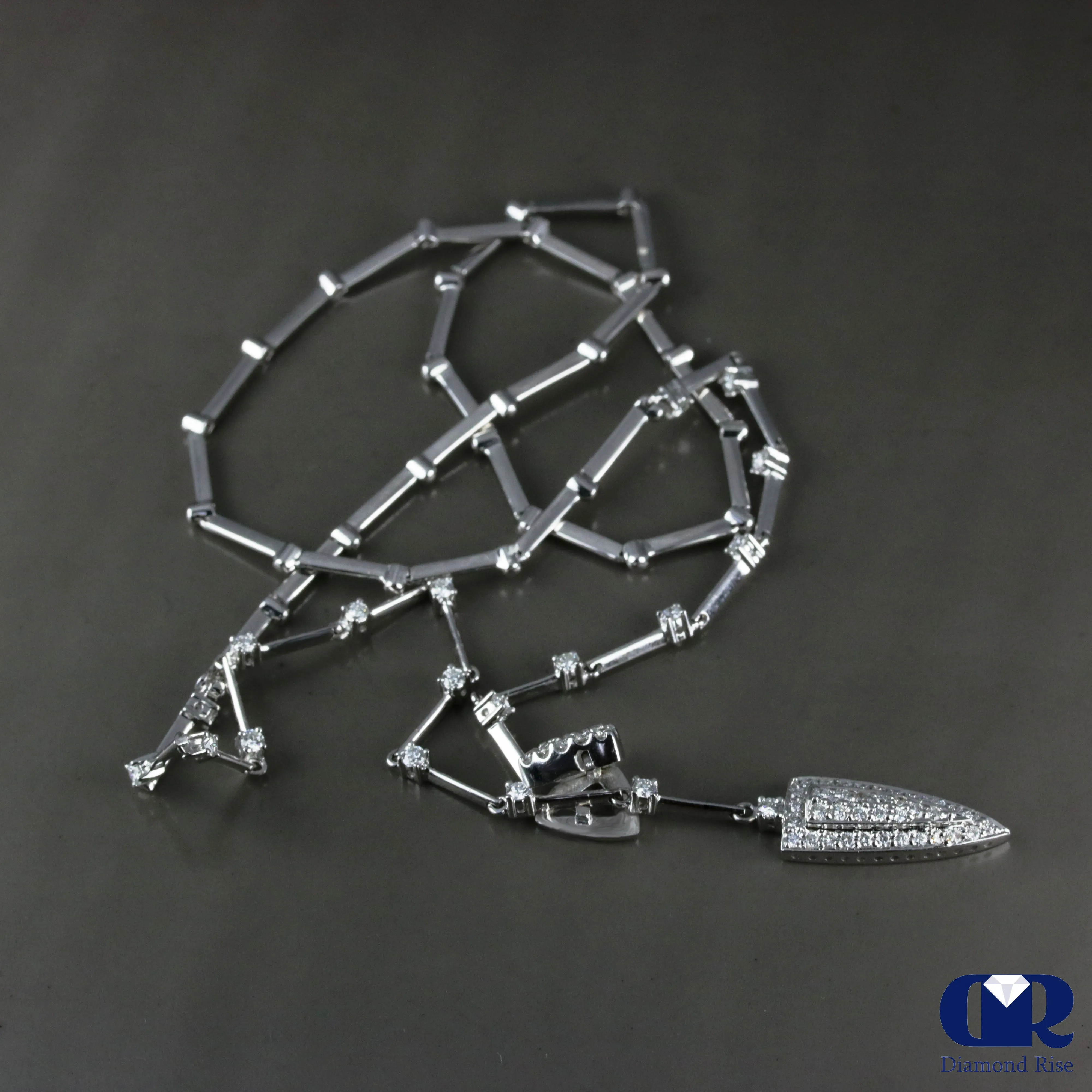 Diamond Necklace In 18K Gold Adjustable up to 19"