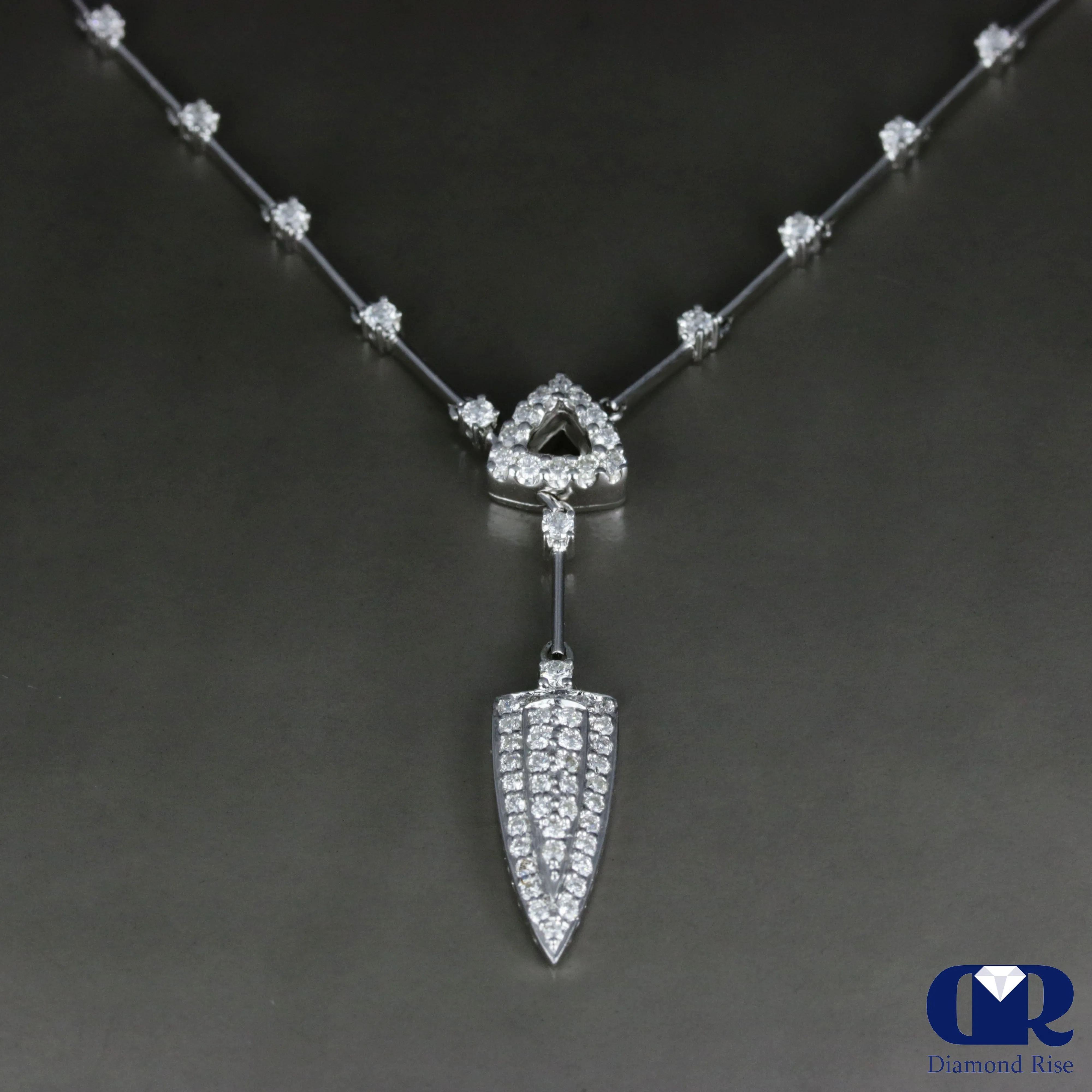 Diamond Necklace In 18K Gold Adjustable up to 19"
