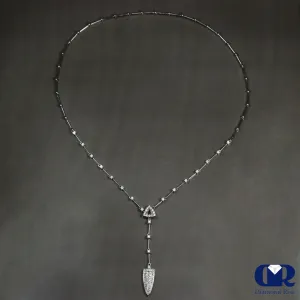 Diamond Necklace In 18K Gold Adjustable up to 19"