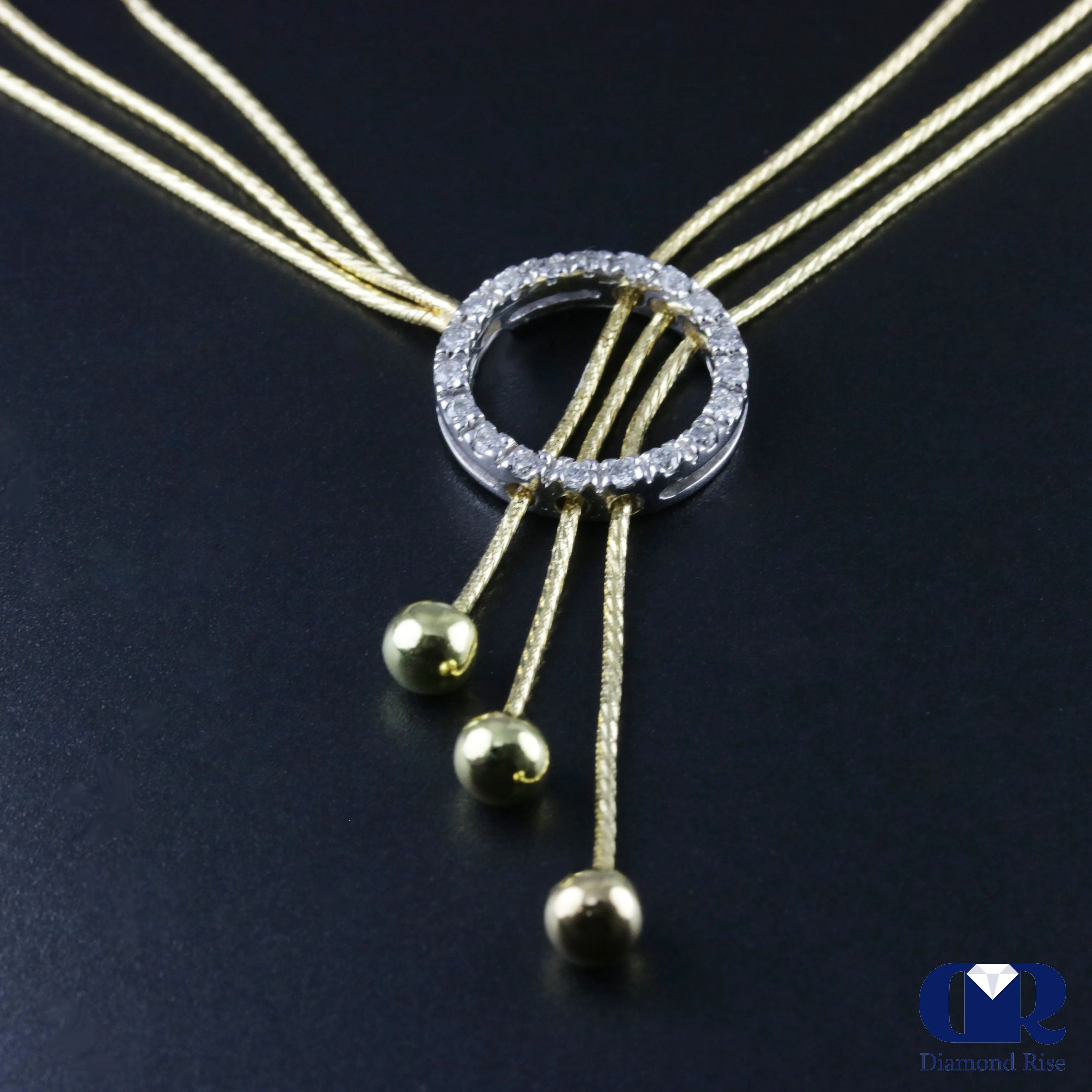 Diamond Sneak Chain Necklace In 18K Yellow Gold Adjustable Chain