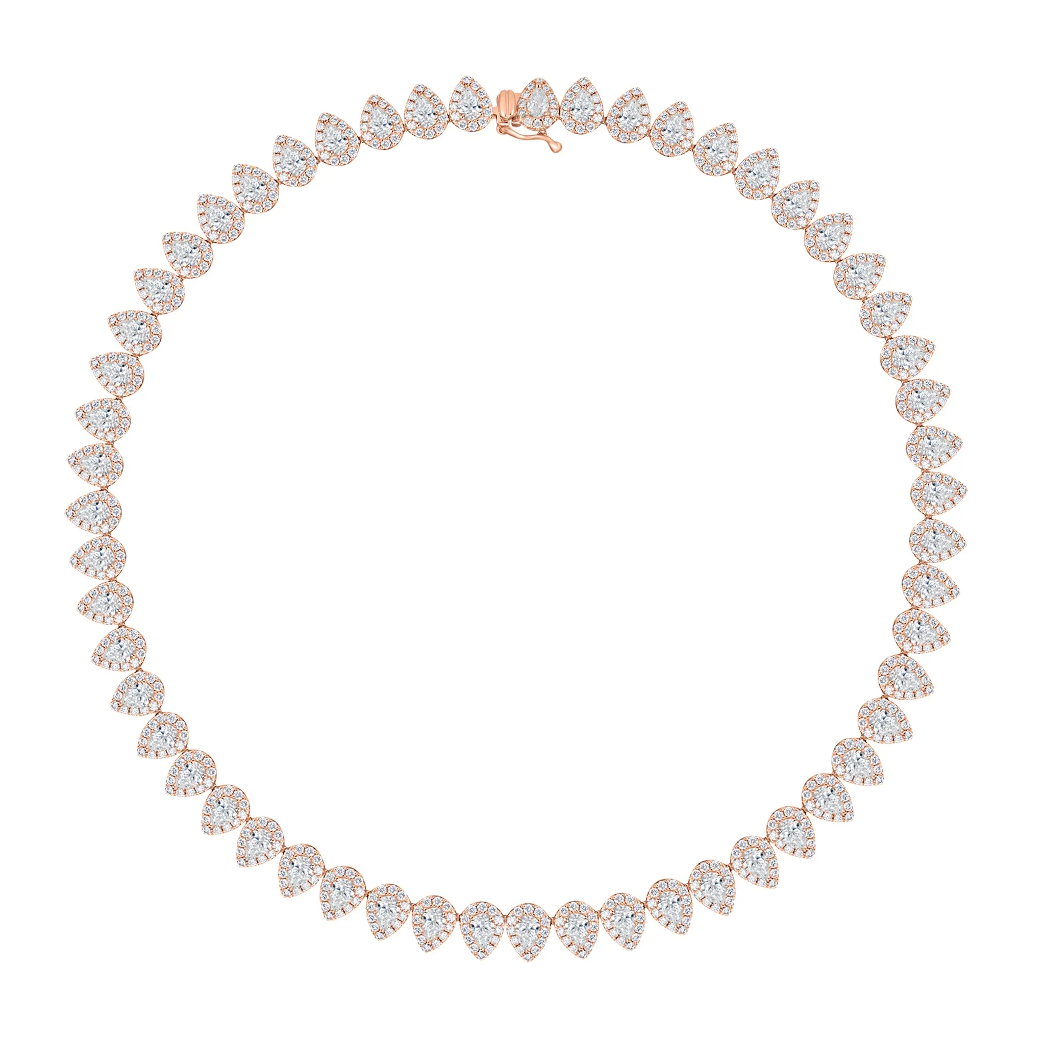 Diamond Teardrops Tennis Necklace