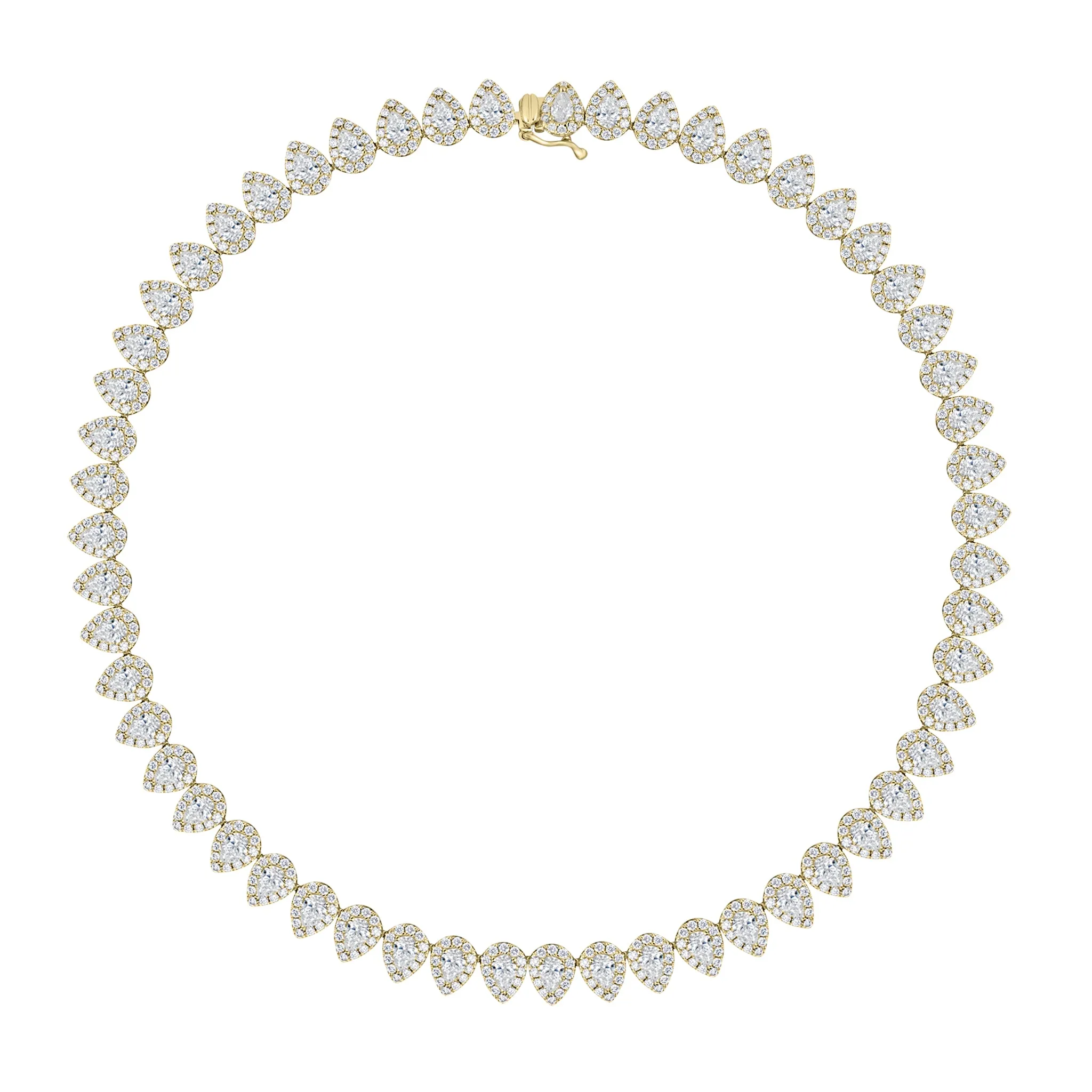 Diamond Teardrops Tennis Necklace