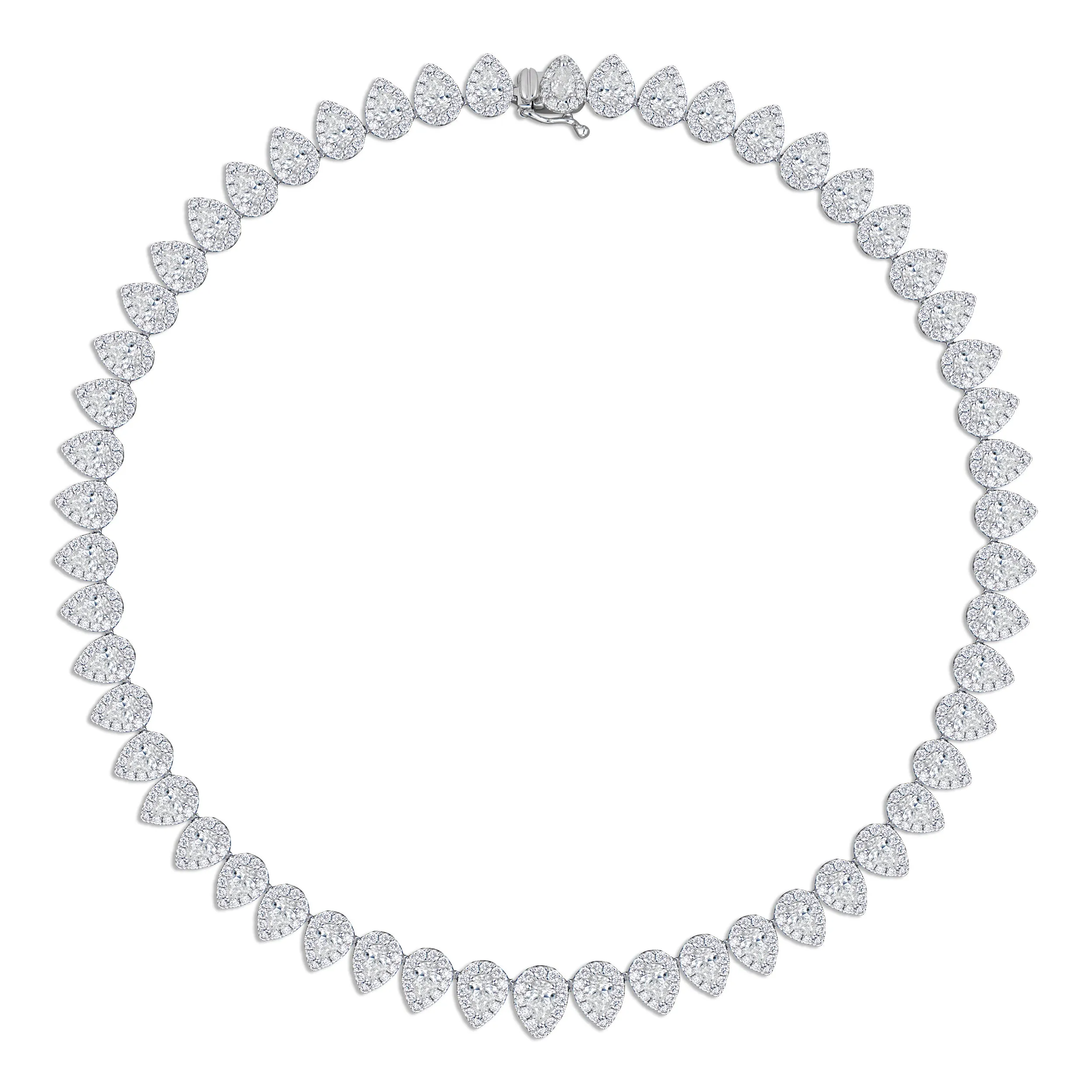 Diamond Teardrops Tennis Necklace