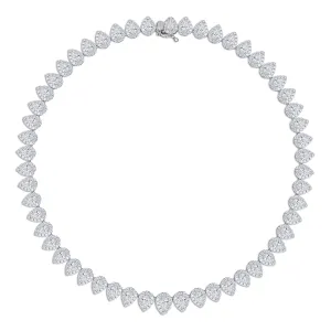 Diamond Teardrops Tennis Necklace
