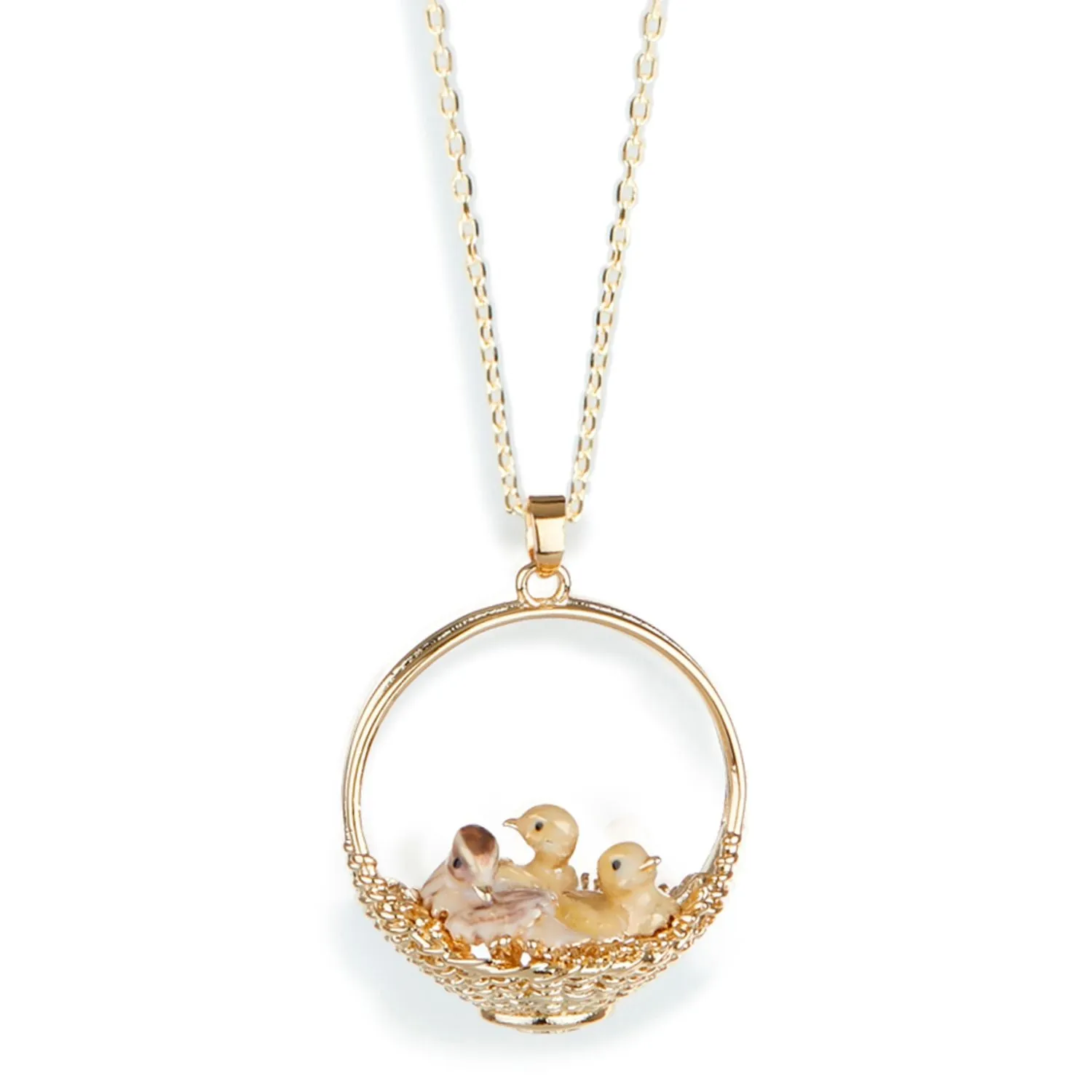 Easter Duckling Basket Pendant