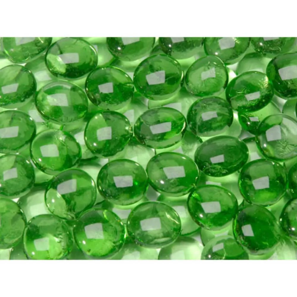Glass Gems in Mesh Bag Green 12 oz