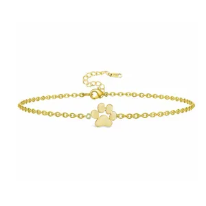 Gold-Plated Paw Print Bracelet for Pet Lovers - Available in Gold and Silver