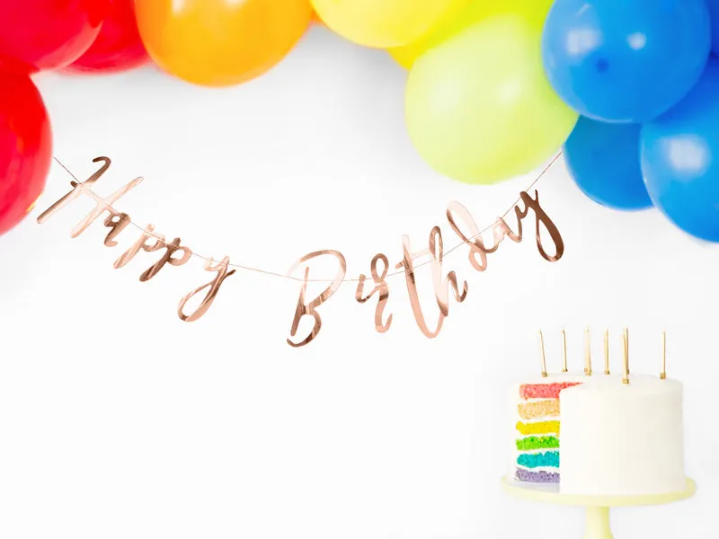 Happy Birthday Bunting - Rose Gold