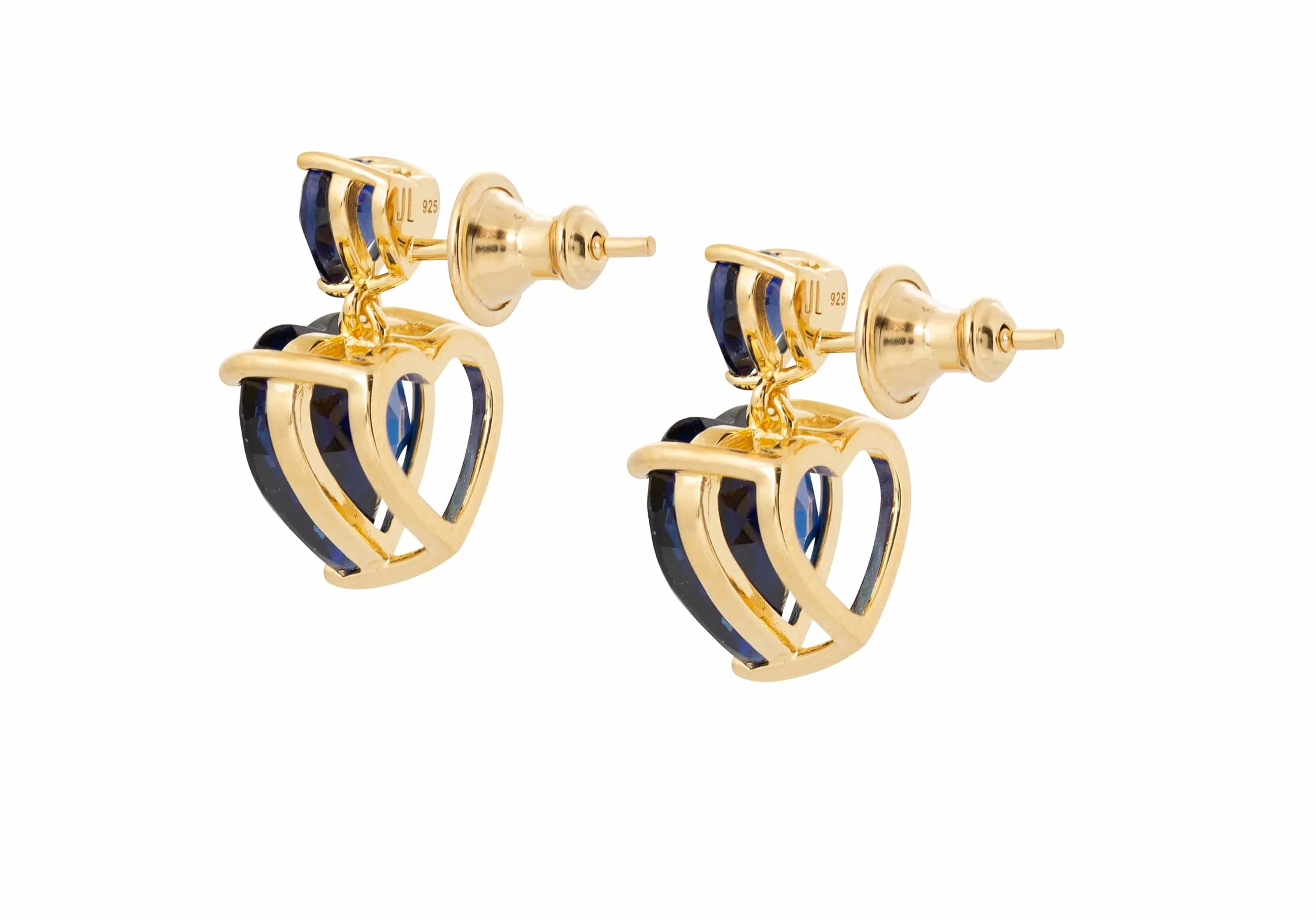 Heart Drop Earrings Blue