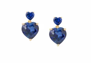 Heart Drop Earrings Blue