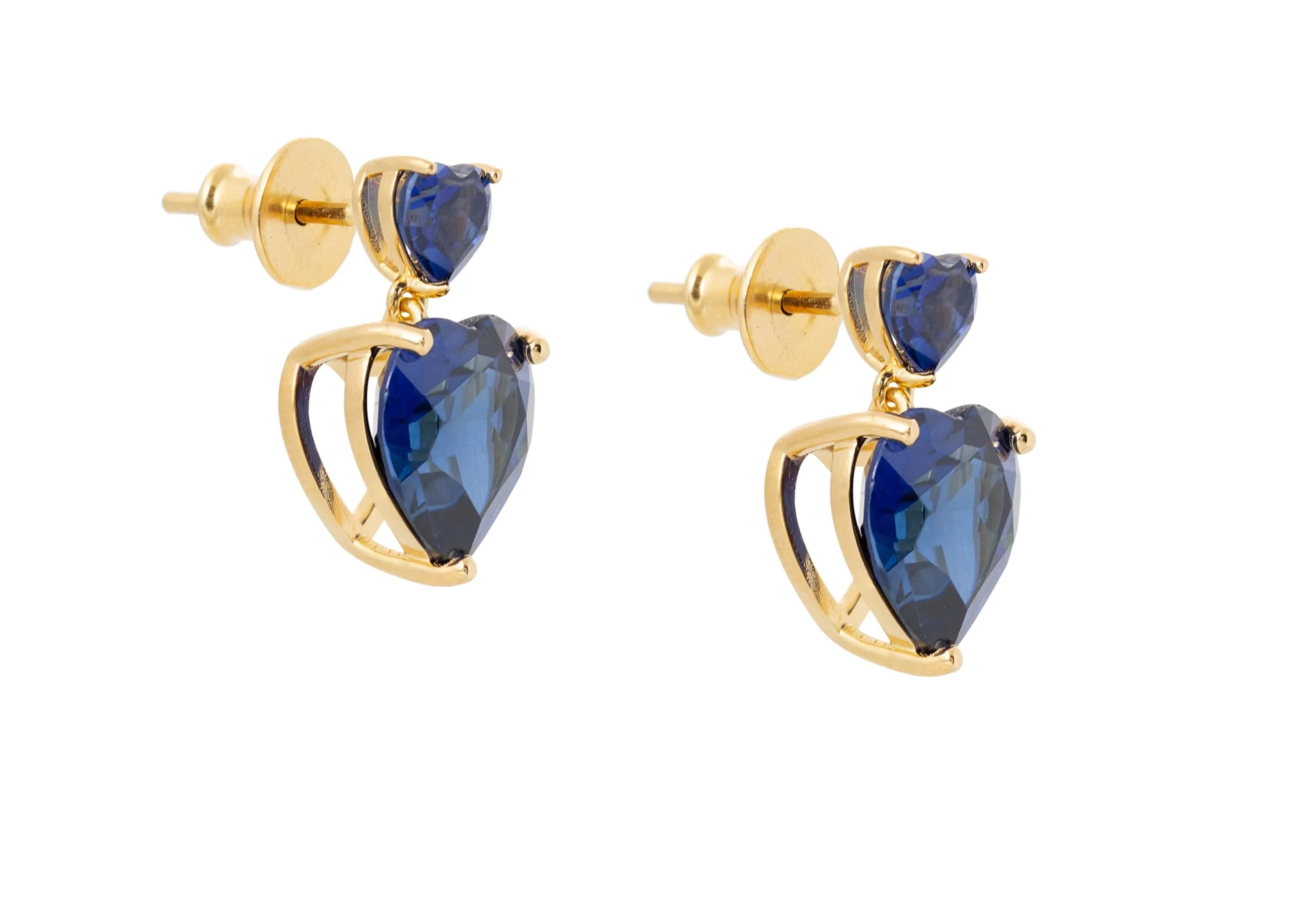 Heart Drop Earrings Blue