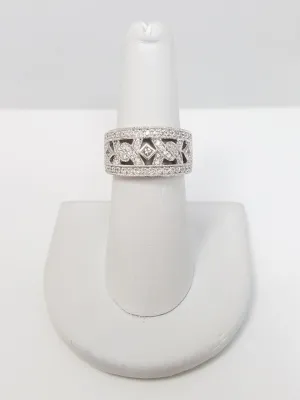 Intricate Natural Diamond Platinum Ring