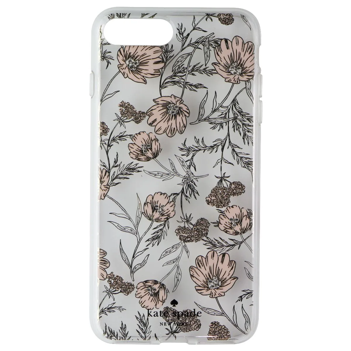 Kate Spade Hybrid Case for iPhone 8 Plus / 7 Plus - Clear / Pink Blossoms / Gems