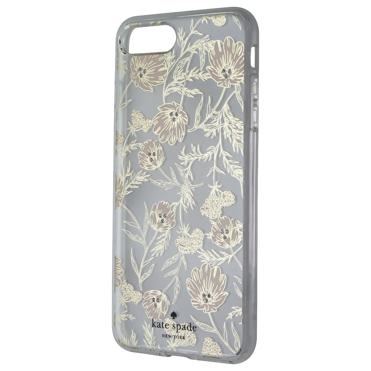 Kate Spade Hybrid Case for iPhone 8 Plus / 7 Plus - Clear / Pink Blossoms / Gems