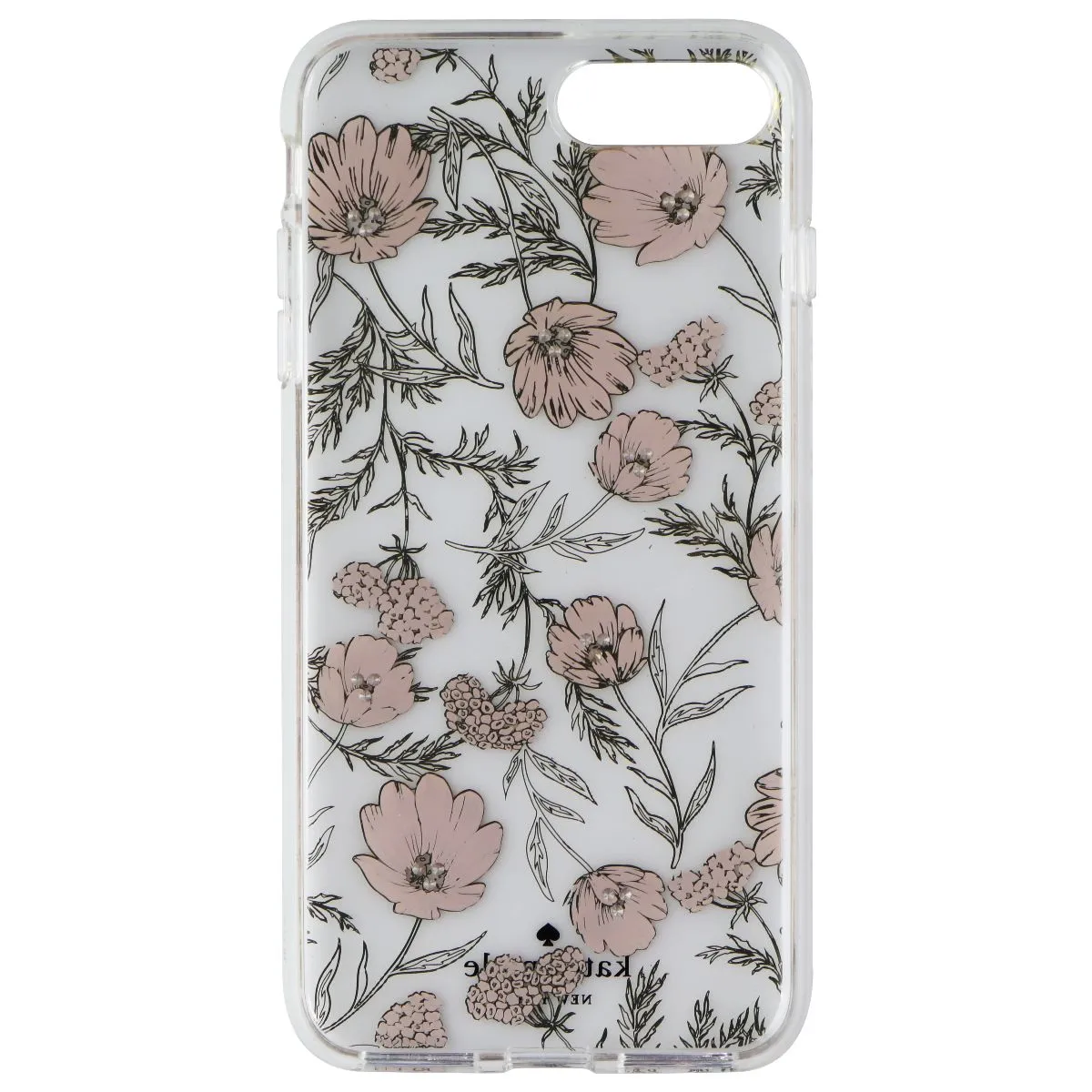 Kate Spade Hybrid Case for iPhone 8 Plus / 7 Plus - Clear / Pink Blossoms / Gems