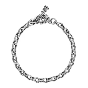 King Baby Small Twisted Eight Link Bracelet in Sterling Silver