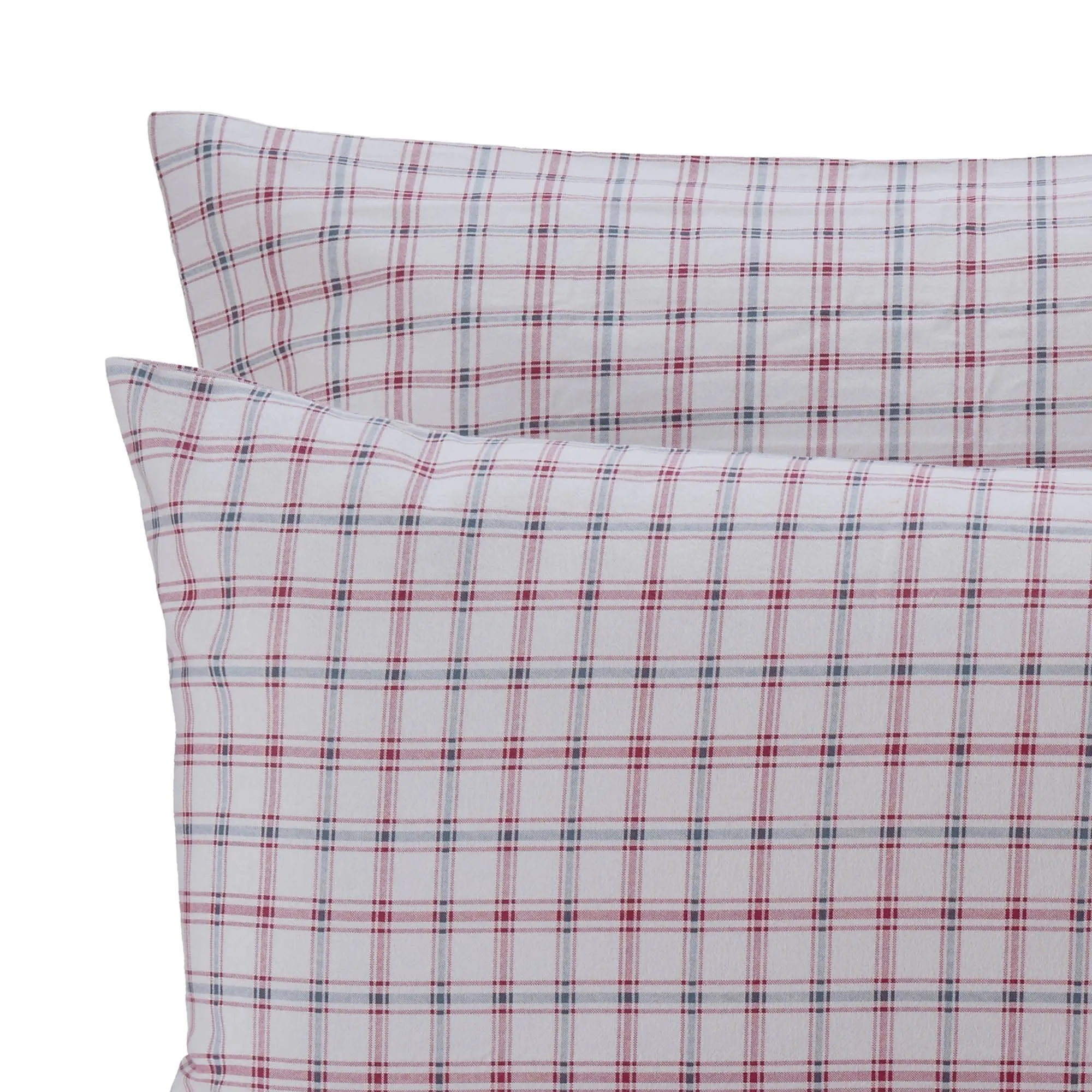 Kotja Flannel Bedding [Light grey/Ruby red/Forest green]